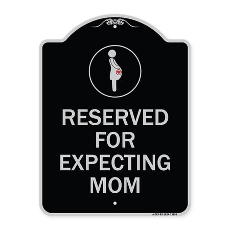 SIGNMISSION Reserved for Expecting Mom W/ Graphic Heavy-Gauge Aluminum Sign, 18" L, 24" H, BS-1824-23199 A-DES-BS-1824-23199